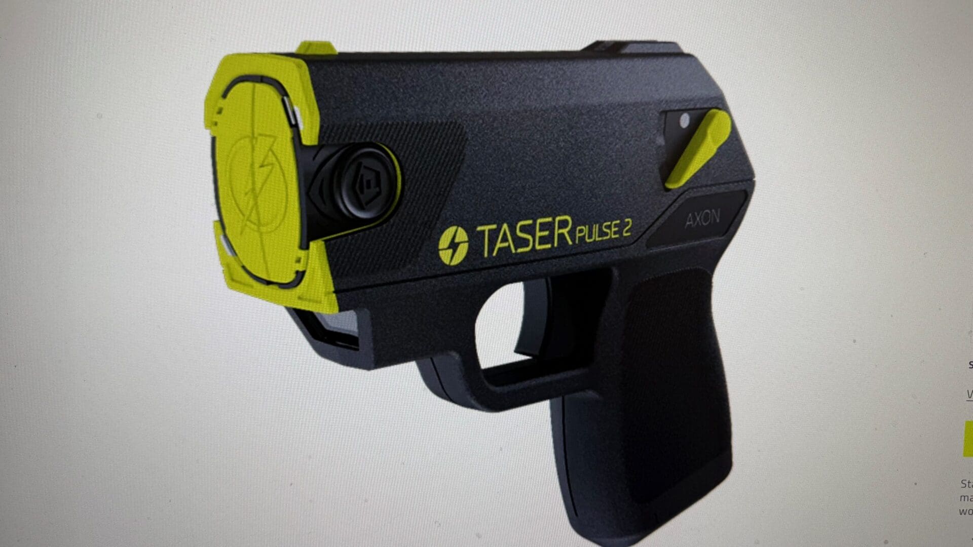 Taser Pulse 2 stun gun, black and yellow.